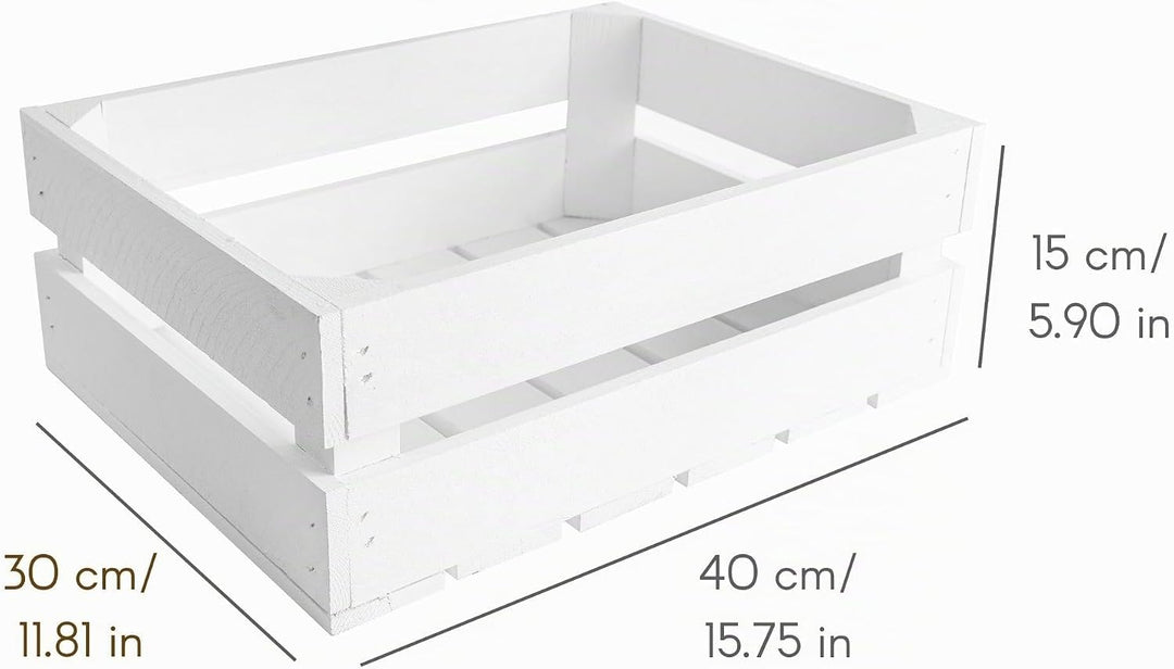 Creative Deco 3 x Holzkiste Weiss | 40 x 30 x 15 cm | Weinkisten Set Obstkiste Holz | Vintage Holzbo