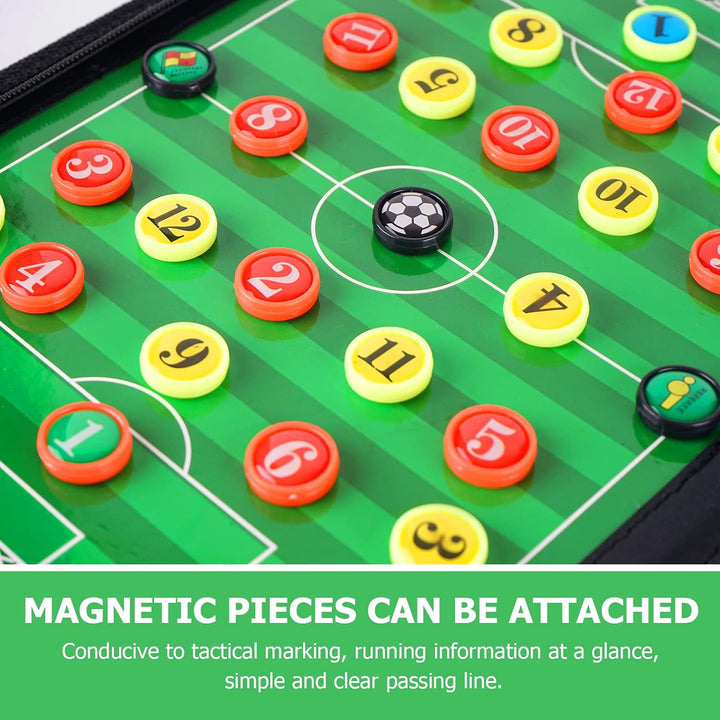 Holzsammlung Profi Coaches Whiteboard Tragbar Taktiktafel für Fussball mit Magnete, Stifte und Radie