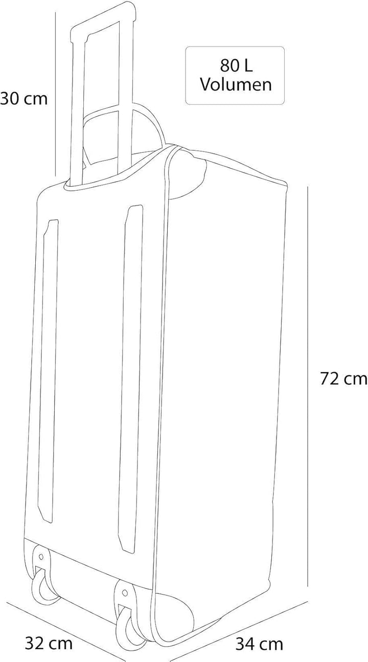 normani Reisetasche XXL Trolly mit Rollen Jumbo Travel Bag aus robustem Material Schwarz / 80 Liter