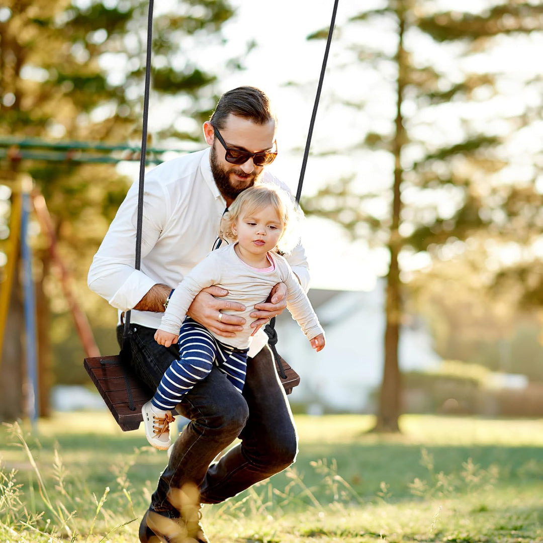 PELLOR Holzschaukelsitz, Antikorrosive Holzschaukel Baumschaukeln aus karbonisiertem Buchenholz mit