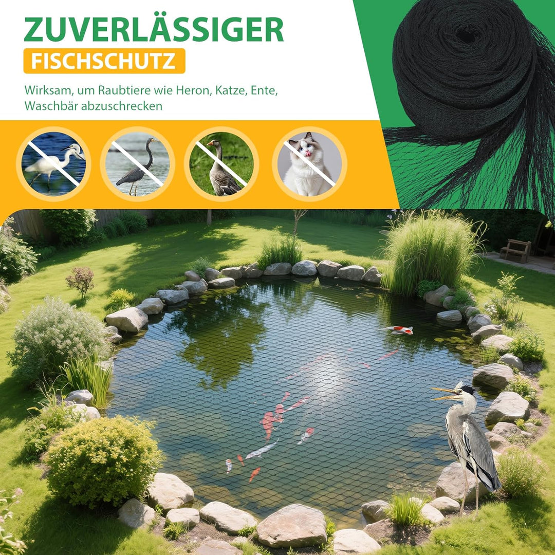 Teichnetz Vogelschutznetz taubennetz für Garden, 12x12mm feinmaschig 30g/m²,Robust Reissfest UV-best