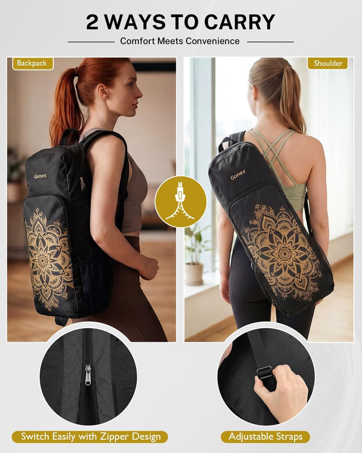Gonex Yogatasche, Yoga-Rucksack mit Wasserdichter Tasche und Metallreissverschluss, Passend für Matt