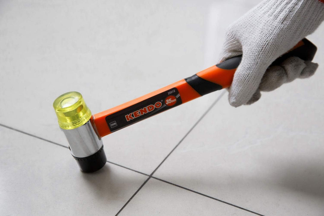 KENDO Schonhammer rückschlagfrei – Kopf-Durchmesser (Ø): 35 mm – Gewicht: 390g – Kunststoffhammer mi