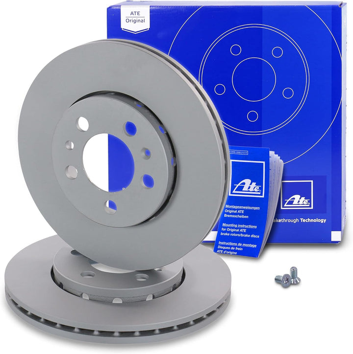 ATE Bremsenset Vorderachse inkl. Bremsscheiben vorne Ø 256 mm und Bremsbeläge vorne + Warnkontakt +