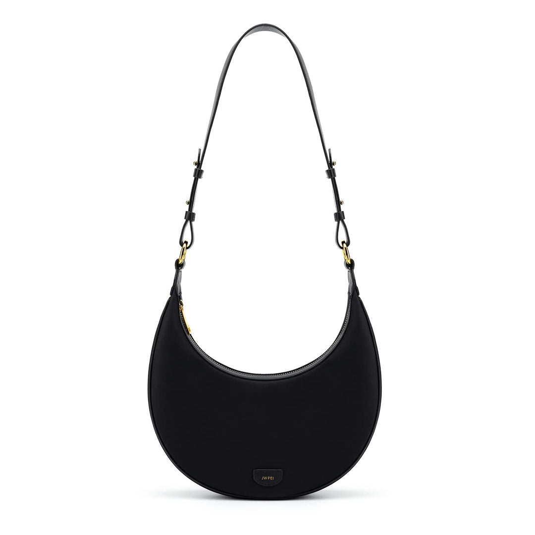 JW PEI Damen Tessa Crushed Umhängetasche Schwarz Nylon, Schwarz Nylon