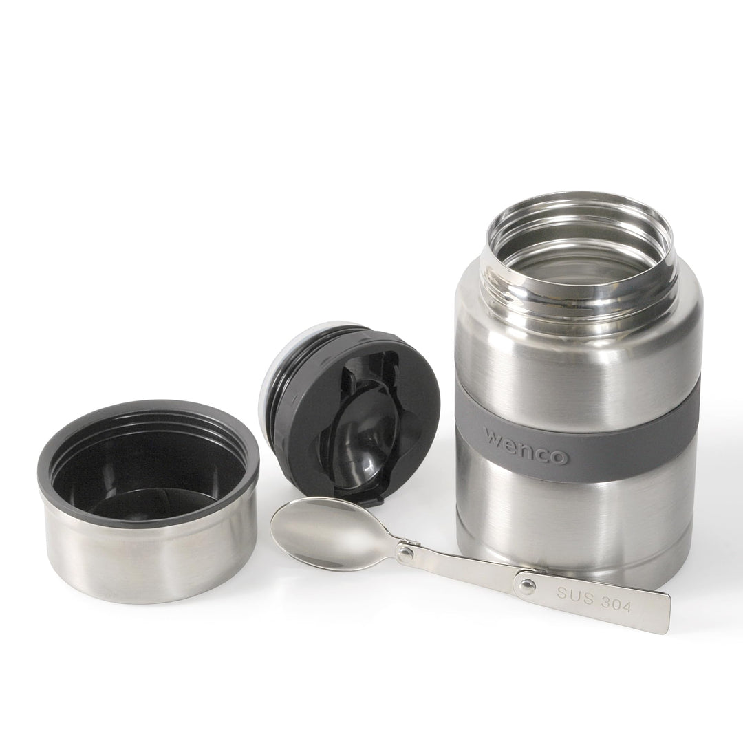 wenco Edelstahl Lunchpot 750 ml mit Löffel, Thermobehälter für Essen – Ideale Warmhaltebox für Kinde