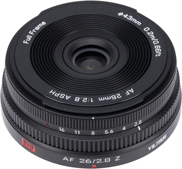 VILTROX 26mm F2.8 EVO Z Pancake Objektiv für Nikon Z | AF 26mm f/2.8 Z, Pancake Autofokus Vollformat