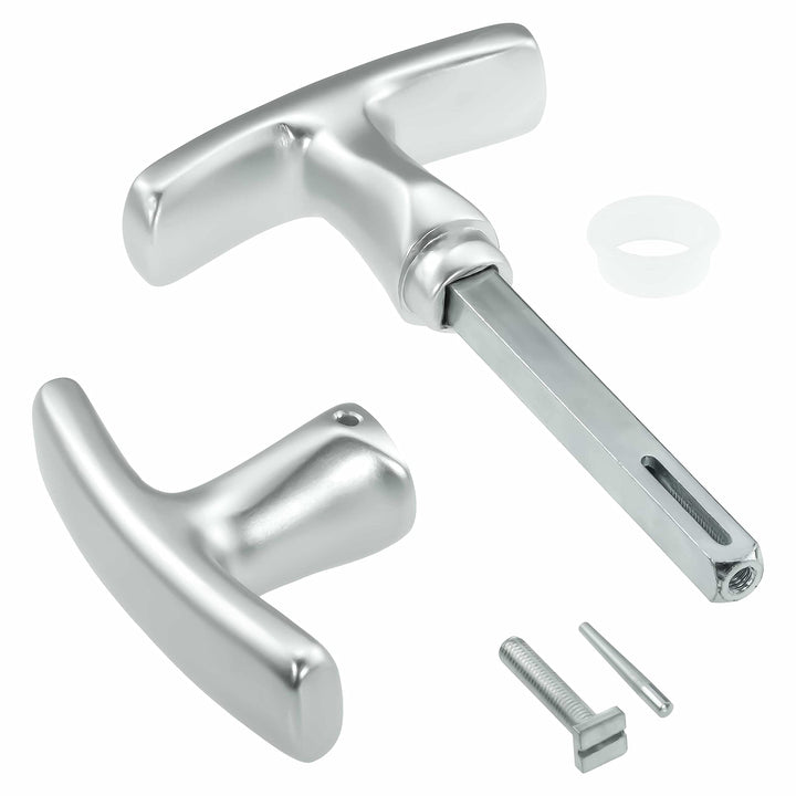 Garagentorgriff mit Innengriff, Alu F1, ergonomisch, 9x80 mm Set, 9x80 mm Set