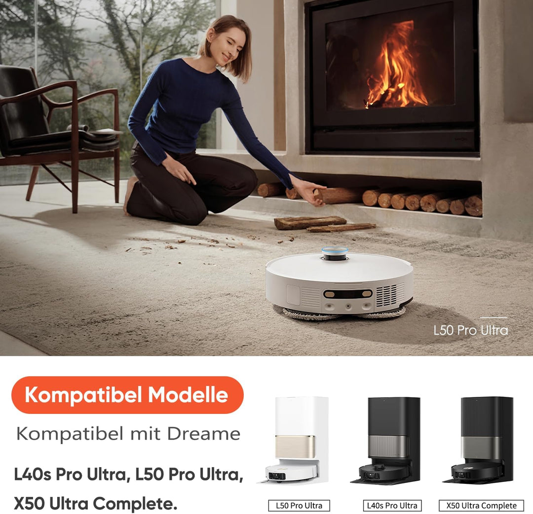 Zubehörset für dreame L40s Pro Ultra/X50 Ultra Complete/L50 Pro Ultra, 4*Staubbeutel 4*Mopp Wischpad