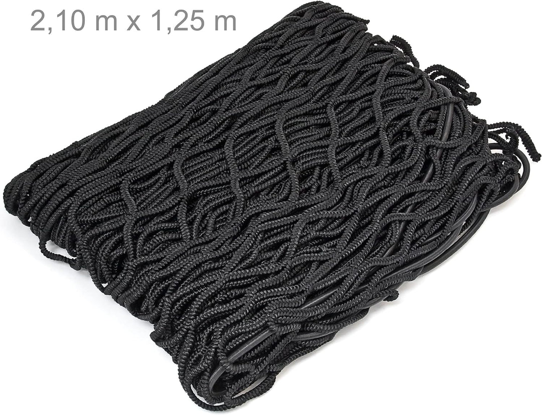 Relaxdays Anhängernetz, Gepäcknetz, dehnbar bis 3x2 Meter, schwarz 1, 1