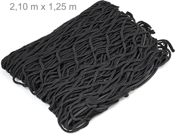 Relaxdays Anhängernetz, Gepäcknetz, dehnbar bis 3x2 Meter, schwarz 1, 1