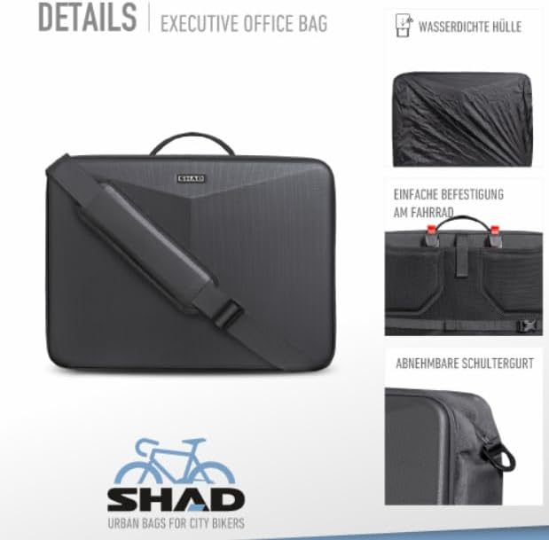 SHAD Bikes - Laptoptasche Fahrrad Gepäckträger 16L - wasserdichte Fahrradtasche mit Schultergurt - f