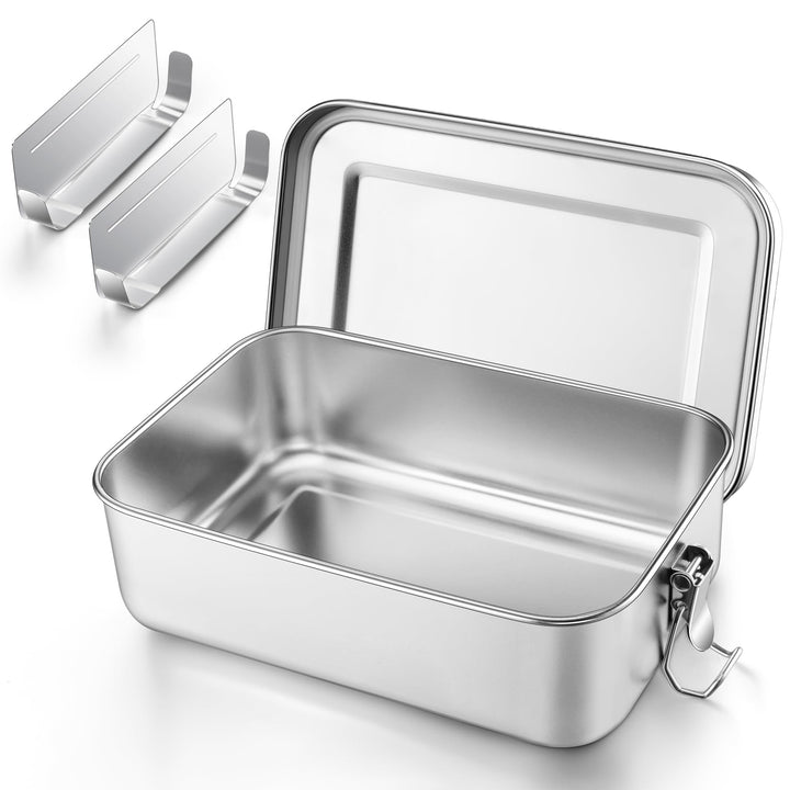 Onader Brotdose mit Fächern, Edelstahl Lunchbox Bento Box Für Kinder Erwachsene, Brotzeitdose mit Ab