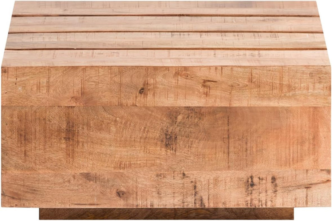 Woodkings Couchtisch Dakota | 70x70 aus rustikalem Massivholz | Balkentisch für das Wohnzimmer | Lan