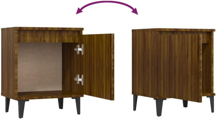 vidaXL Nachttisch mit Metallbeinen Nachtschrank Nachtkonsole Nachtkommode Schlafzimmer Schrank Kommo