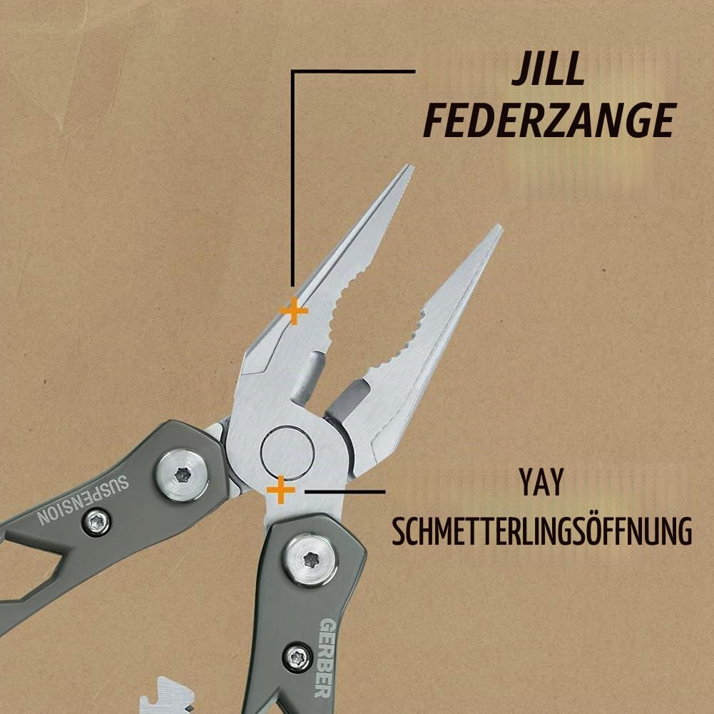 Gerber Multifunktionswerkzeug mit Nylon-Scheide und 12 Funktionen, Suspension Multi-Tool, 1003720 12