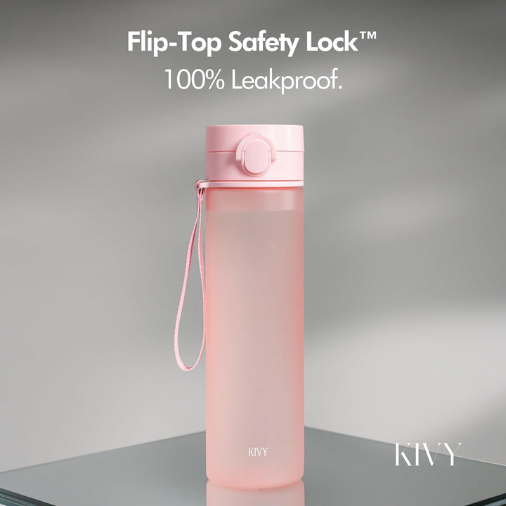 KIVY Tritan Trinkflasche 1l - Kohlensäure geeignet & Auslaufsicher - Für Sport, Schule & Büro - Spor