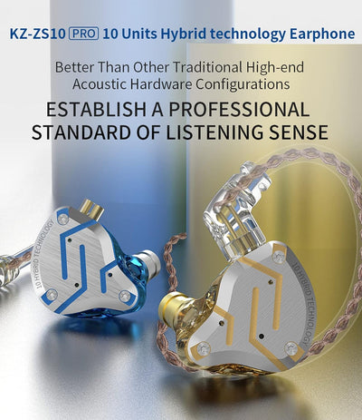 KINBOOFI KZ ZS10 Pro IEM In-Ear-Monitor, 4BA 1DD KZ Kopfhörer Multi Driver In Ear Kopfhörer IEM, KZ