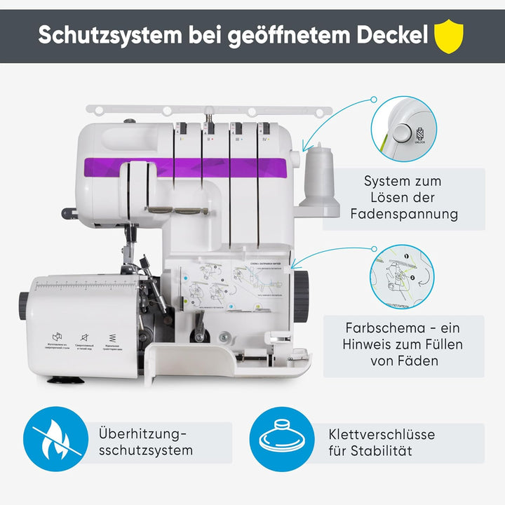Triumphator 1800X Overlocker, Overlock-Nähmaschine, 2/3/4 Faden mit Differential, Vollmetallgestell,