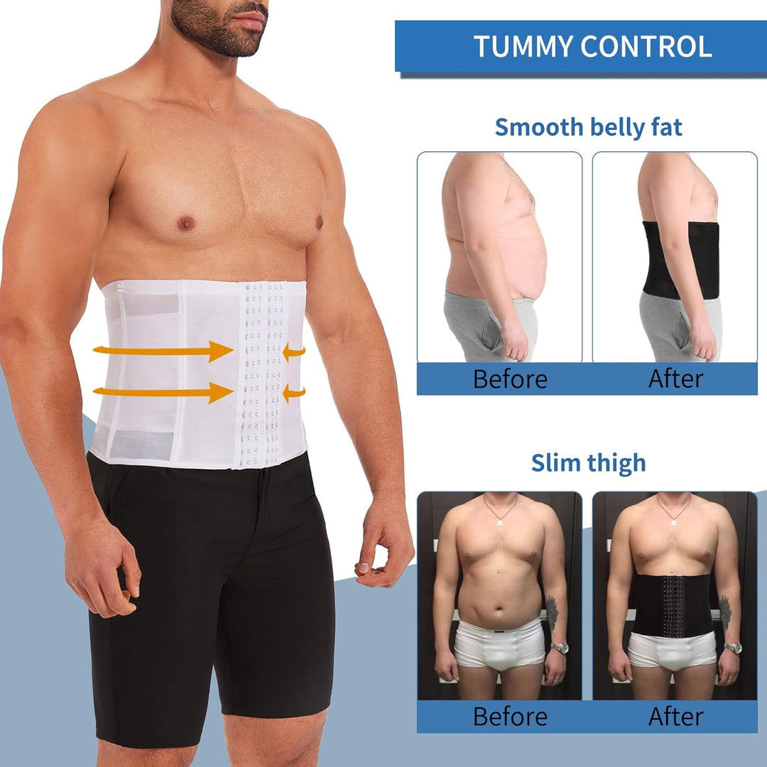 SLIMBELLE Herren Bauchweggürtel Fitnessgürtel Body Shaper Schwitzgürtel Taillenmieder Verstellbarer