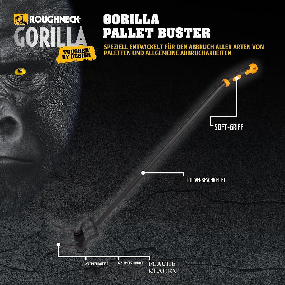 Roughneck Gorilla ROU64644 Pallet Buster – Heavy-Duty Demolition Pry Bar for Dismantling &amp; Lifting P