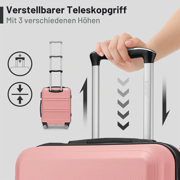 KONO Koffer & Trolleys Mittelgross 24 Zoll Leicht ABS+PC Hartschalenkoffer mit TSA-Schloss Reisekoff