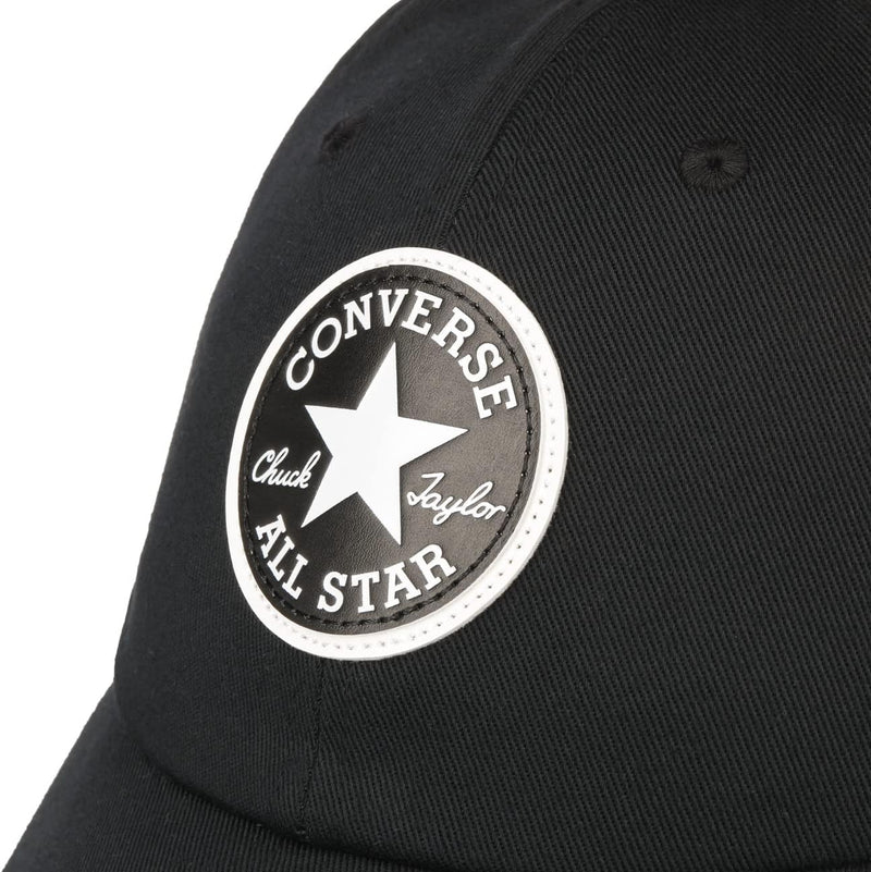 Converse Chuck Patch Baseballkappe aus recyceltem Polyester mit Strapback Einheitsgrösse Schwarz, Ei