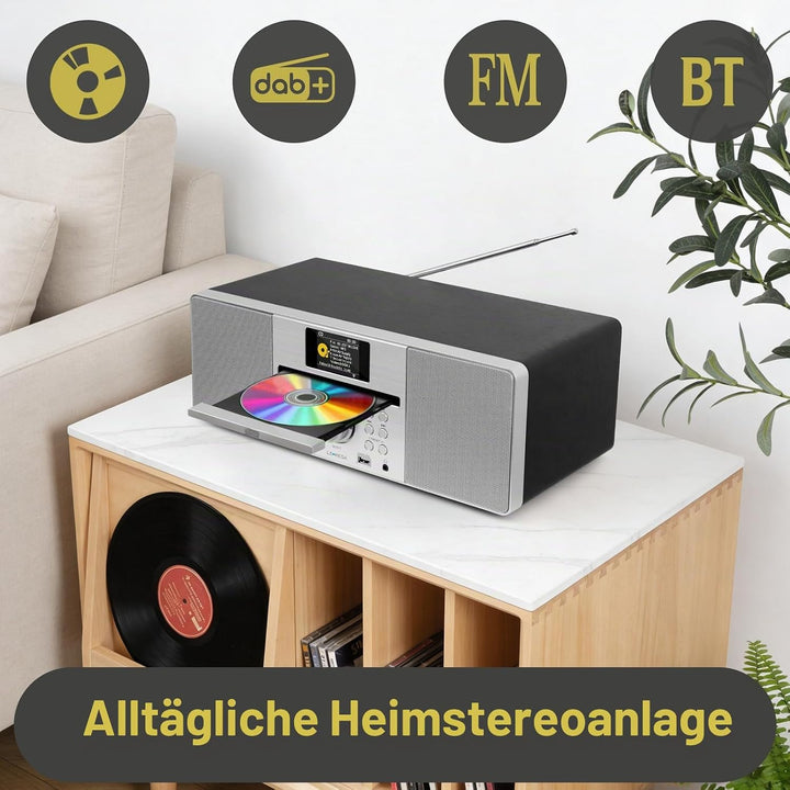 LEMEGA MSY1P All-In-One Musiksystem,CD-Player,DAB/DAB+ und FM Digitalradio,Bluetooth Lautsprecher,20