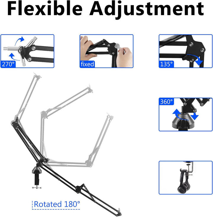 GEEKRIA for Creators Mikrofonarm kompatibel mit Fifine K669, K670, K670B, K658, K678, AmpliGame A6T,