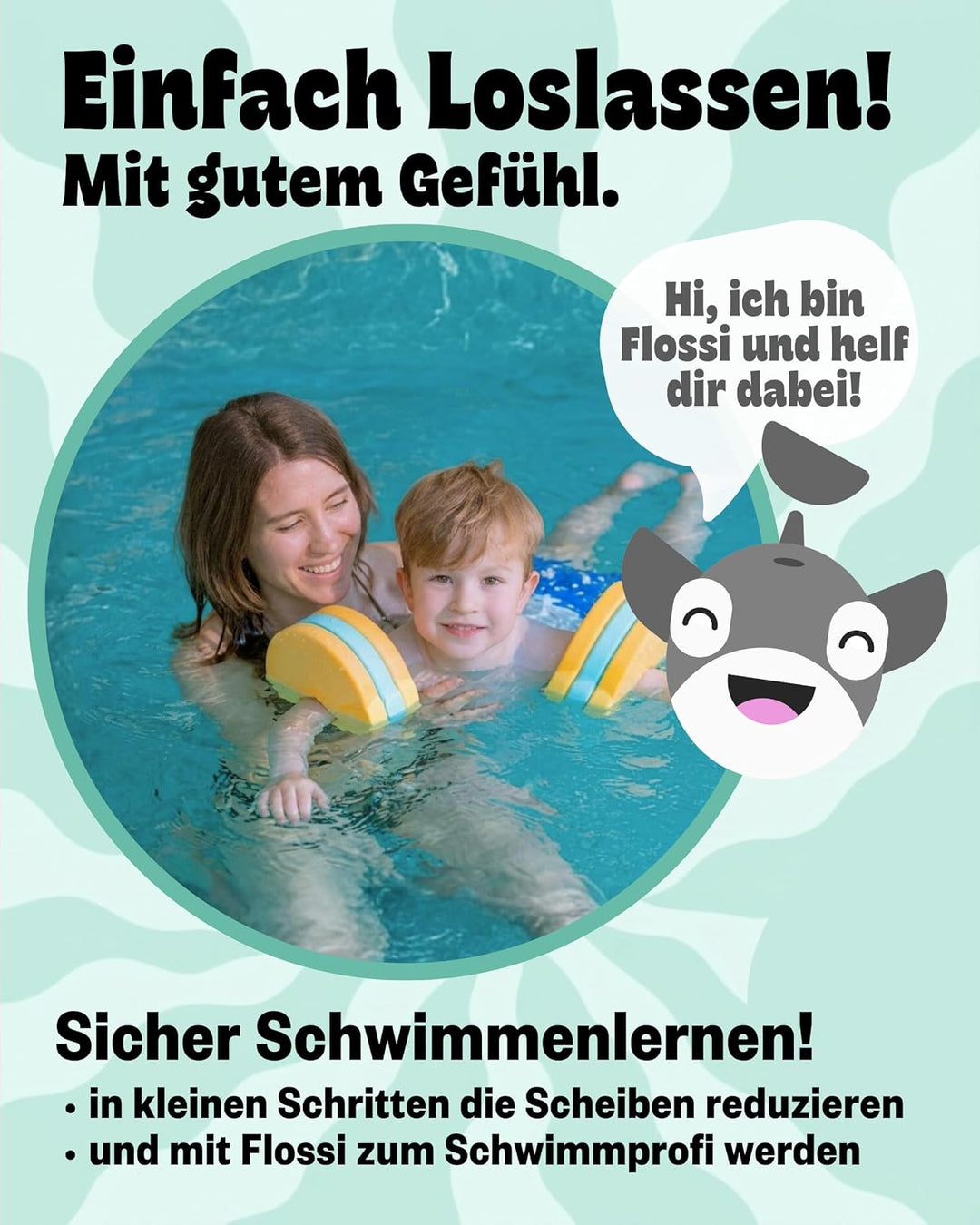 I TÜV geprüfte Schwimmlernhilfe für Kinder 1–8 Jahre I Sicherer Auftrieb ohne Luftverlust I Sofort e