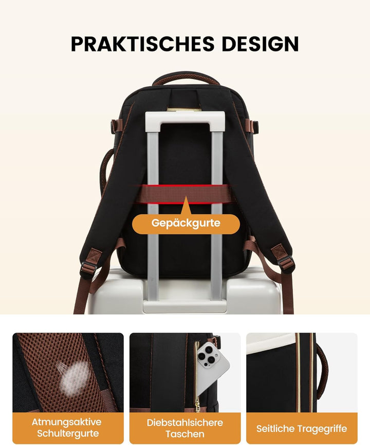 LOVEVOOK Ryanair Handgepäck 40x30x20, 24L Travel Handgepäck Rucksack für Damen und Herren, Ryanair R