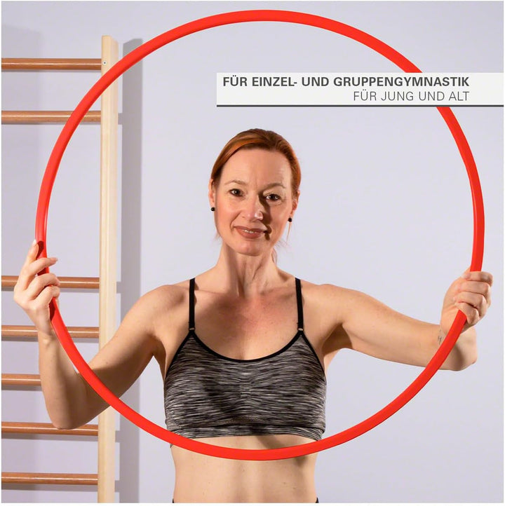 Gymnastikreifen aus Kunststoff, Set 4X, Fitnessreifen, Trainingsreifen, Turnreifen Rot, Rot