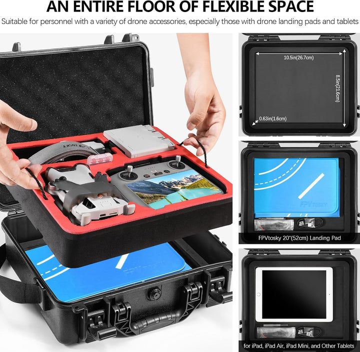 FPVtosky Drohne Mini 4 Pro Zubehör 5-IN-1 Kit, Dual Layer Mini 4 Pro Koffer, Landepad, Lanyard, Bild