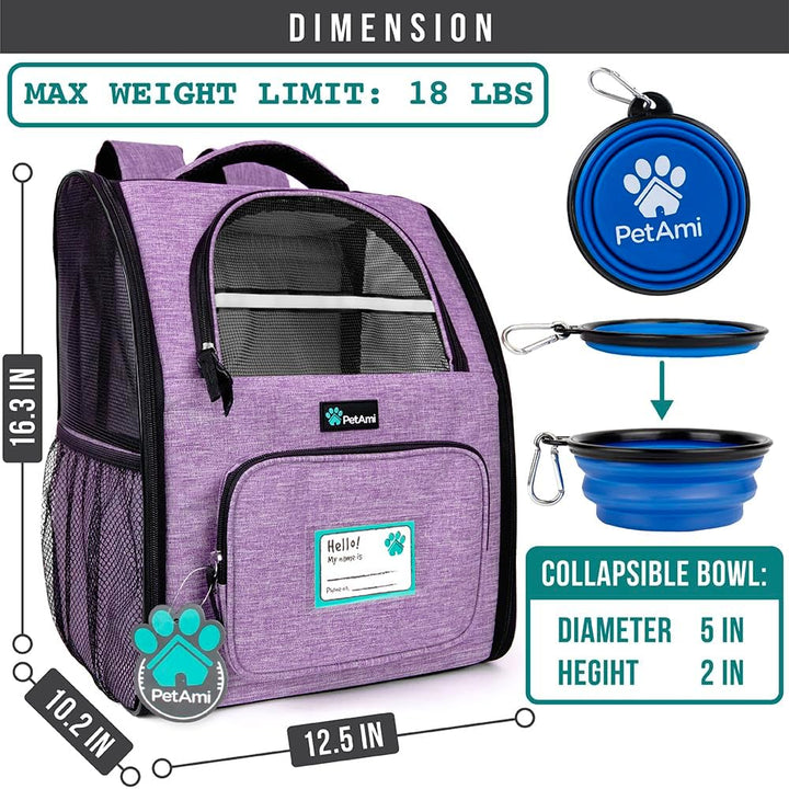 PetAmi Hunderucksack für kleine grosse Katze, Haustier, Welpen, belüfteter Haustier-Wanderrucksack,