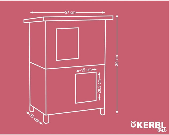 Kerbl Pet Katzenhaus Family 57x55x80 cm
