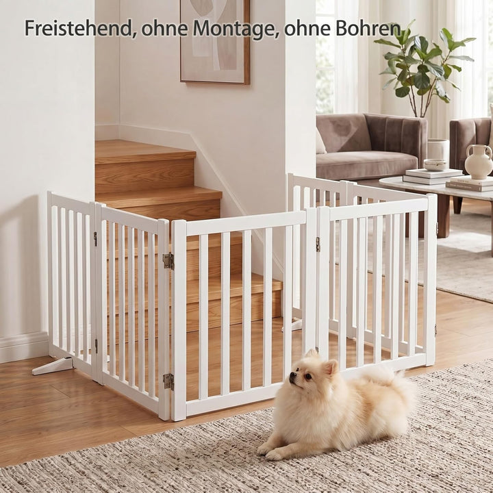 COSTWAY Absperrgitter Hunde 60cm Hoch, Schutzgitter Holz, Kindergitter klappbar, Treppengitter Hunde