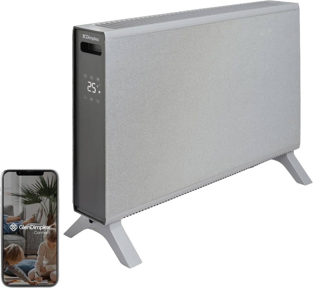 Dimplex HeatLite TEX+ Konvektorheizung elektrisch 2000 W, WLAN-App, Grau
