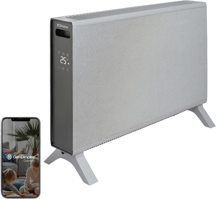 Dimplex HeatLite TEX+ Konvektorheizung elektrisch 2000 W, WLAN-App, Grau