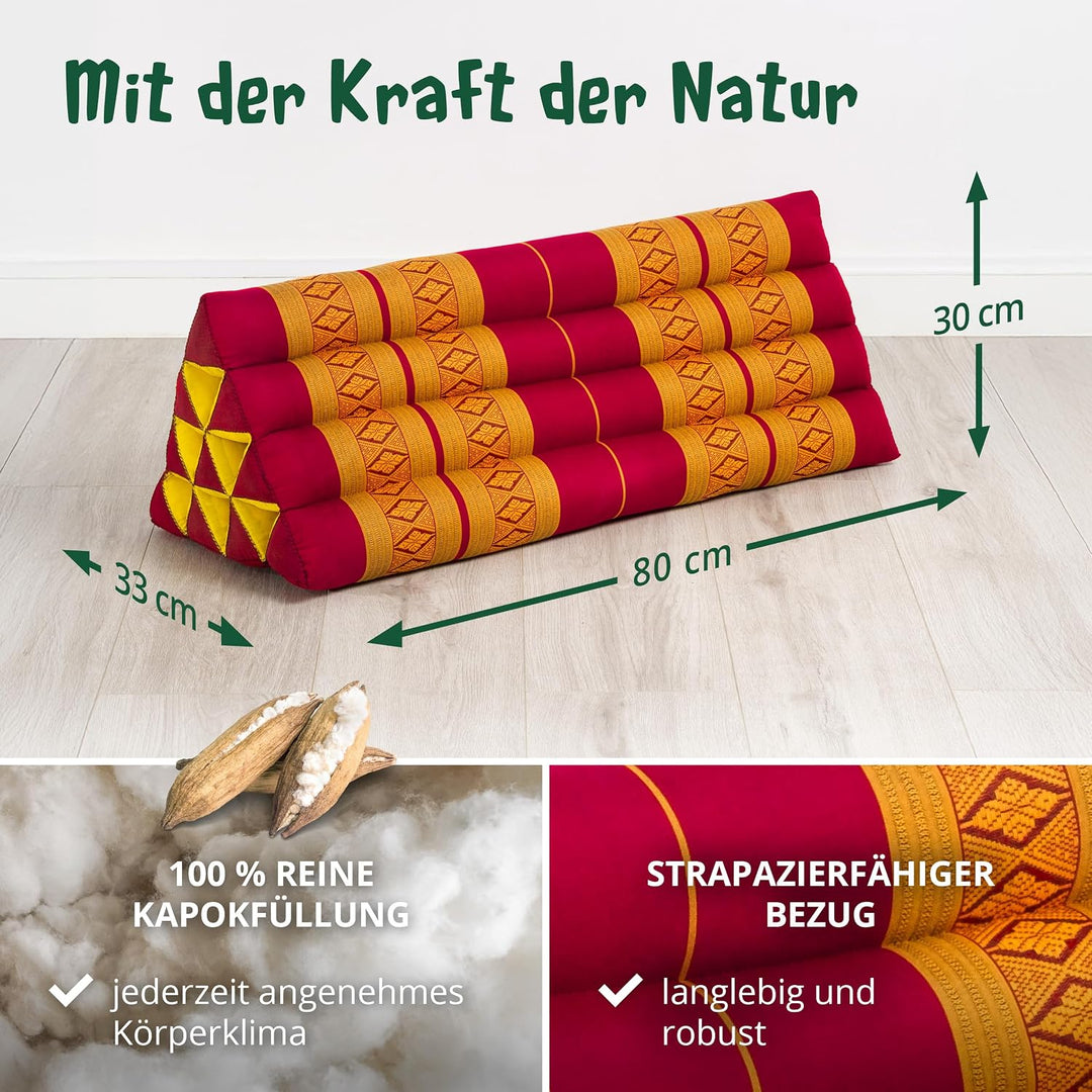 livasia Rückenstützkissen breit für Paare, Dreieckskissen für Garten und Balkon, Keilkissen mit Kapo
