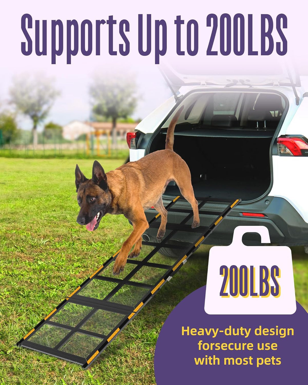 Extra Lange Hunderampe Auto Klappbar für Grosse Hunde 190 cm – Stabil Autorampe für Hunde, Einstiegs