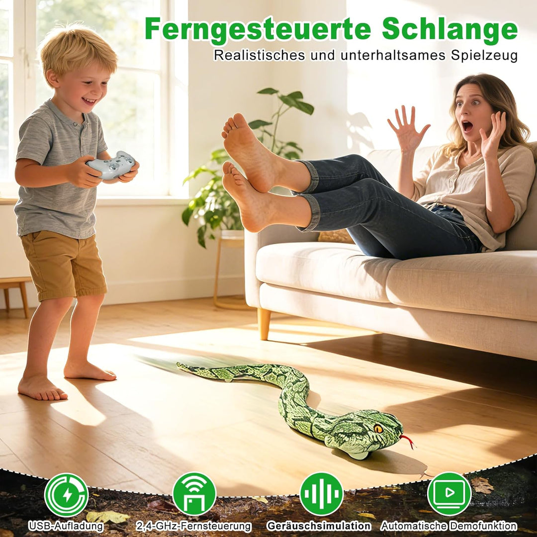 Ferngesteuerte Schlange, 64cm RC Ferngesteuert Pythonschlange, Schlange Spielzeug Elektrisch Land un