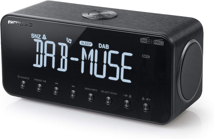 Muse ‎M-196 DBT | Radio-Wecker DAB+/FM PLL | Dual Alarm | Bluetooth | NFC | modernes Design mit Disp