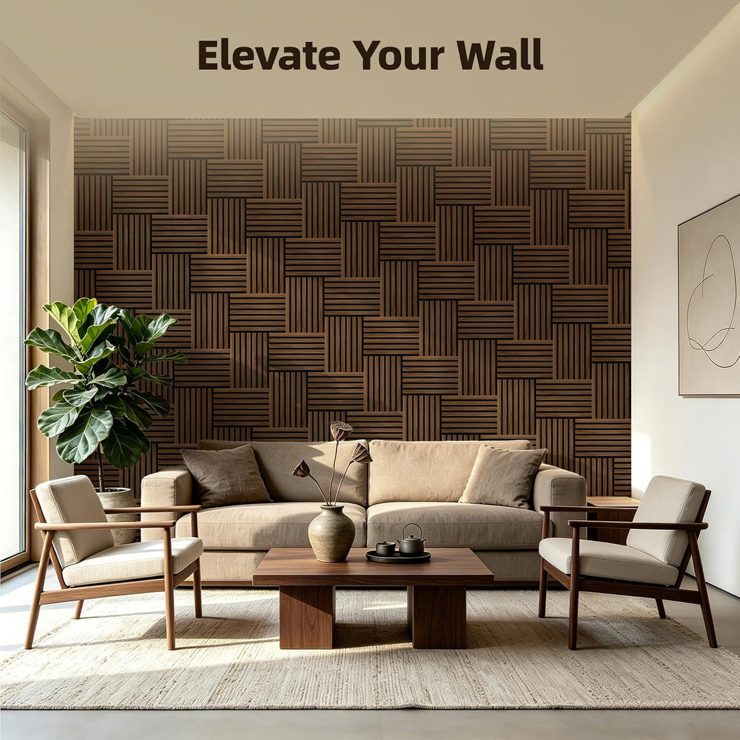 Vieshful 20er Set Flexible Holzlamellen Wandpaneele 28x40cm MDF | Akustikpaneele für Säulen &amp; Rundun