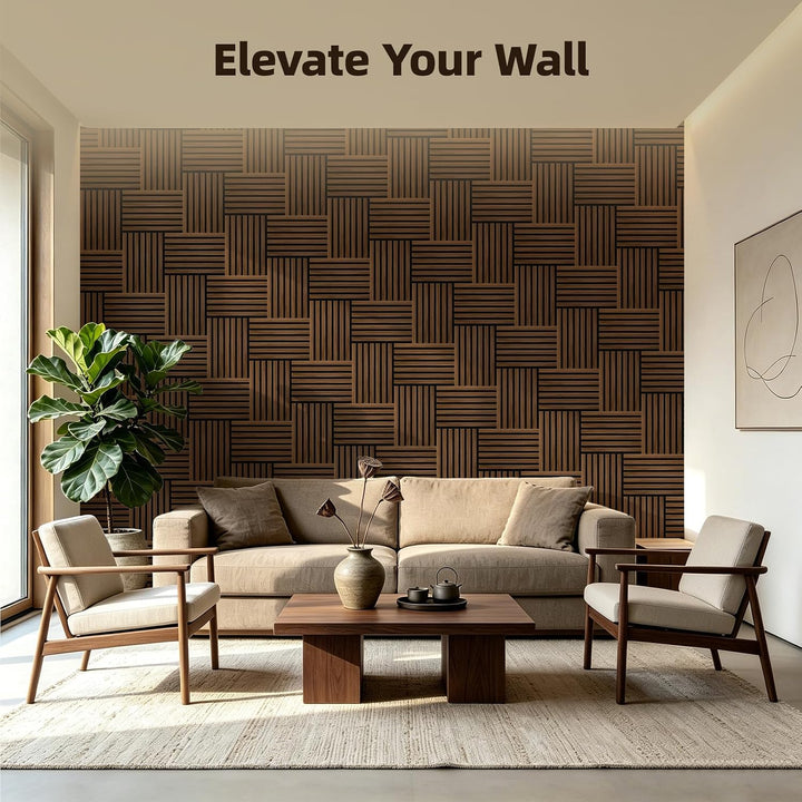 Vieshful 20er Set Flexible Holzlamellen Wandpaneele 28x40cm MDF | Akustikpaneele für Säulen &amp; Rundun