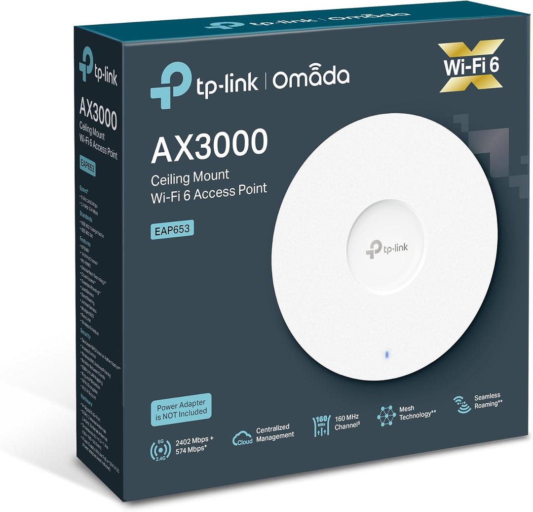 TP-Link EAP653 AX3000 Gigabit Dualband WiFi 6 WLAN Access Point (Omada SDN, zentrales Management, 1