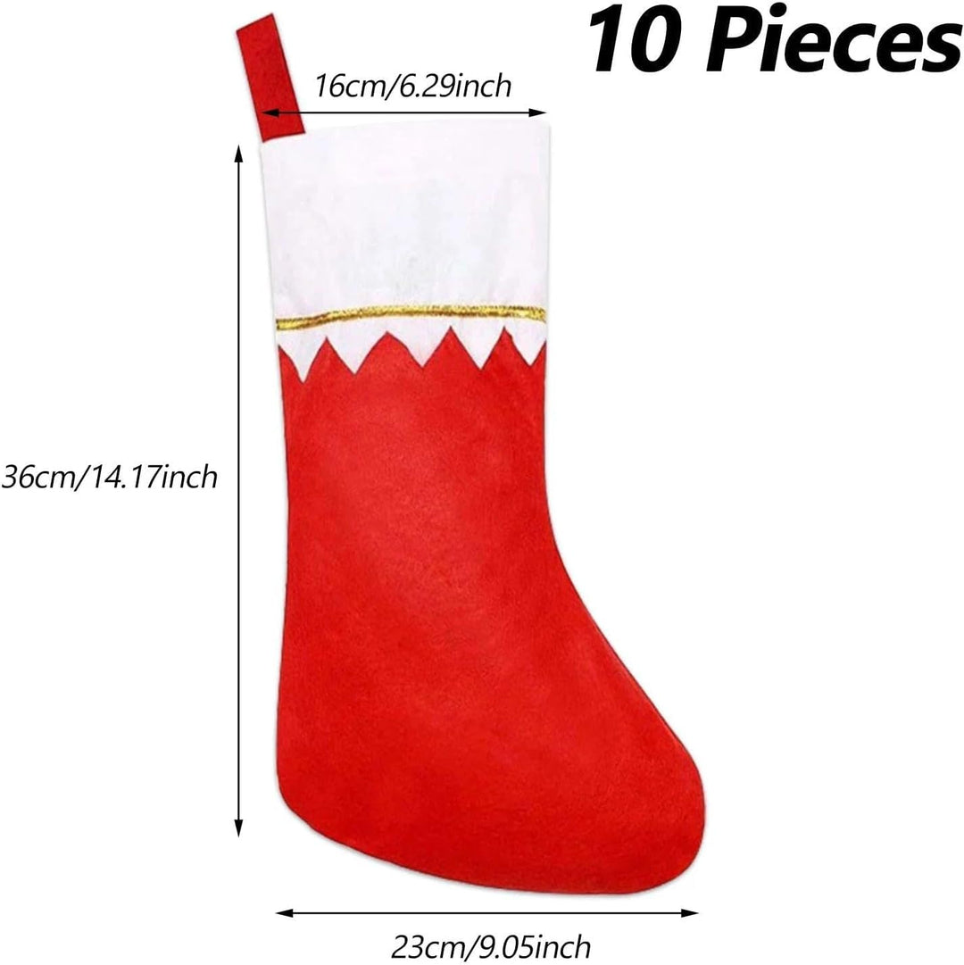 Nikolausstrumpf,Nikolausstiefel,10 Stück Nikolausstiefel Zum Befüllen,36 x 23 cm ,Grosser Weihnachts