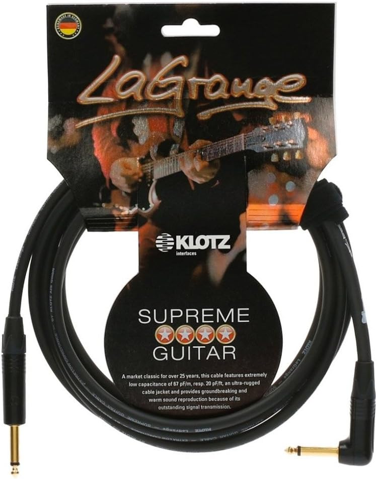 KLOTZ LaGrange - supreme gitarren kabel, mit sehr geringer Kapazität, dreifach geschirmt (6, gerade-