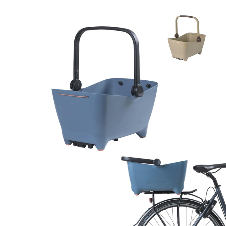 Basil Buddy MIK Hundefahrradkorb - 32L, Blau, Robust, Inkl. abschliessbarem MIK-System und MIK Carri