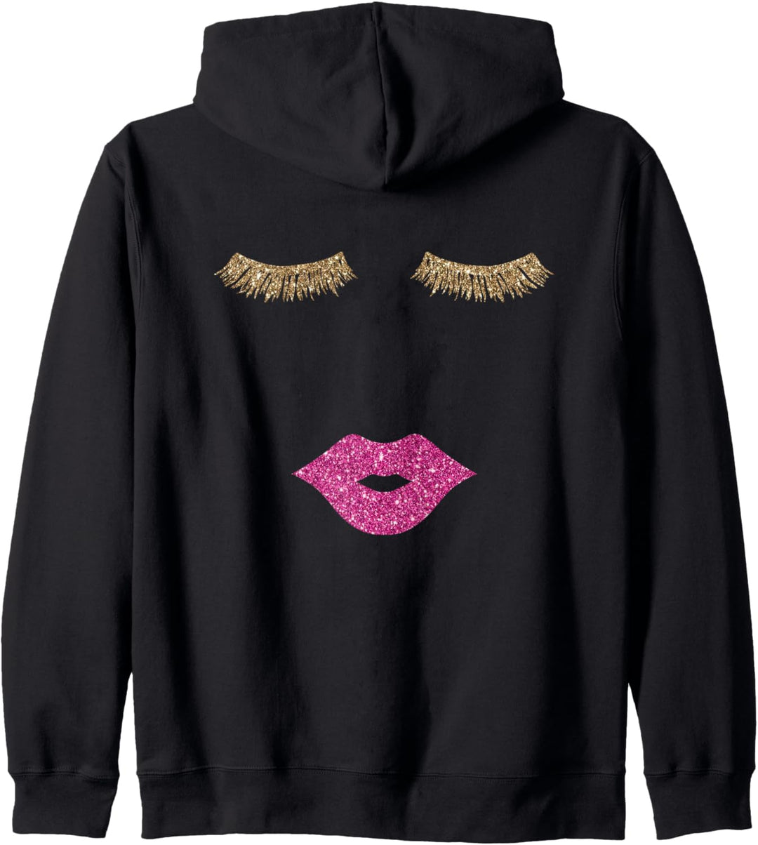 Niedliches Sommer-T-Shirt, Wimpern Lippendruck, Wimpern und Lippen Kapuzenjacke