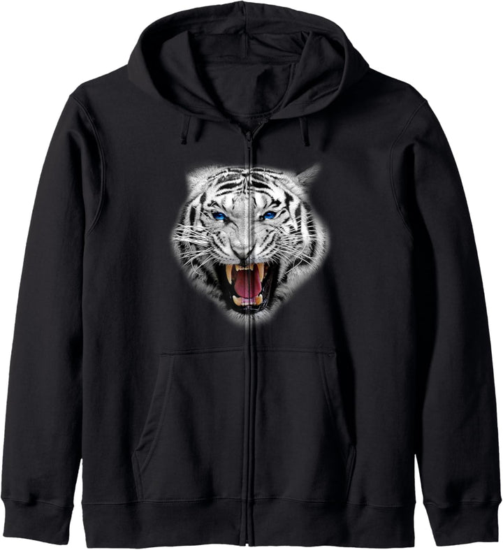 Awesome White Tiger Big Face Geschenk Funny Big Cat Design Kapuzenjacke